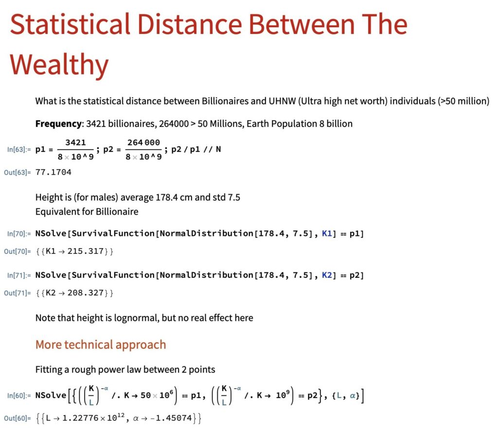 Statistical Distance Between The Wealthy