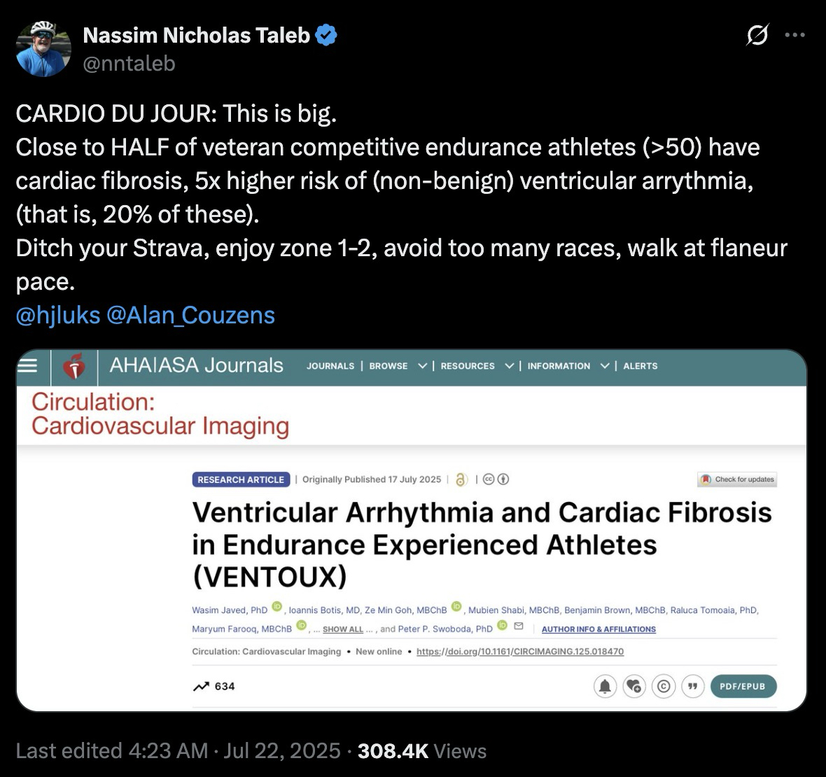 Cardiac Fibrosis and Ventricular Arrhythmia Risk in Veteran Endurance Athletes