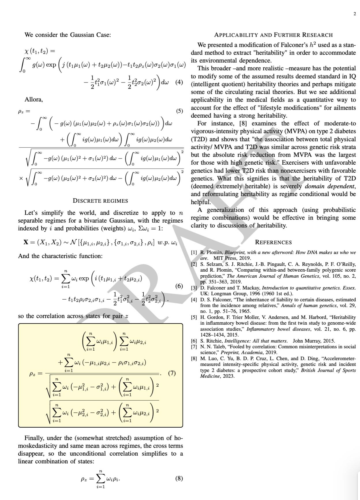 A Correction to Falconer's Twin Correlation Formula for Stochastic Environments