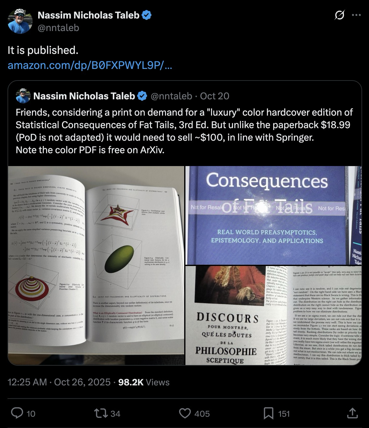 Full-Color Hardcover of Statistical Consequences of Fat Tails